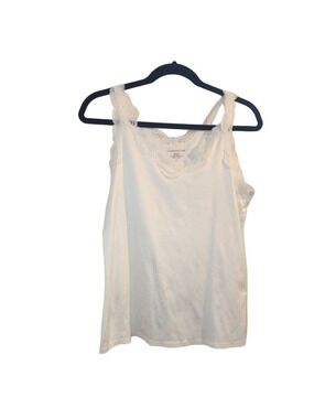 Coldwater Creek White/ OffWhite Camisole Tank Top Sz: S/M Lace Trim Y2k